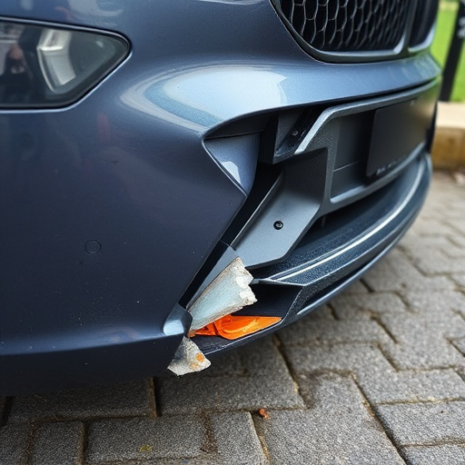 damaged car bumper