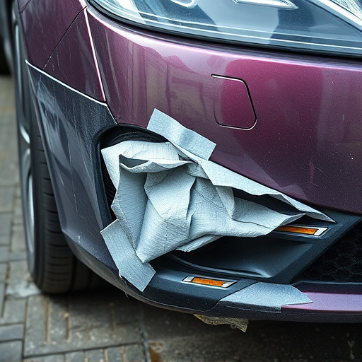 damaged car bumper