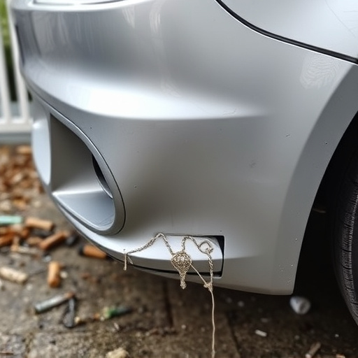 damaged car bumper
