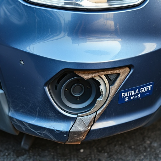 damaged car bumper