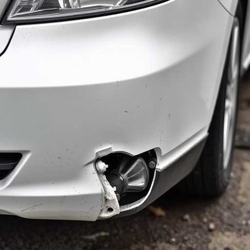 damaged car bumper