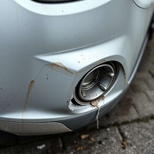 damaged car bumper