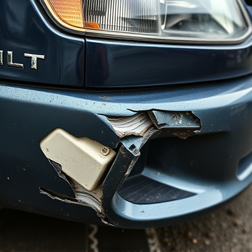 damaged car bumper