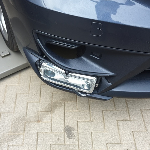 damaged car bumper