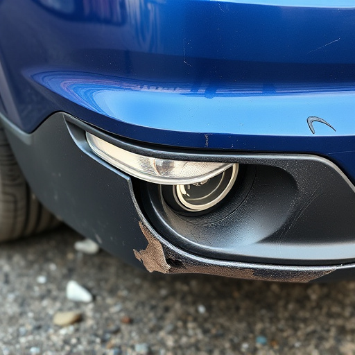 damaged car bumper