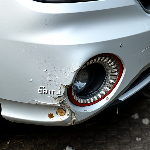damaged car bumper
