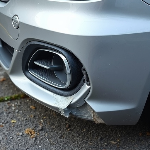 damaged car bumper
