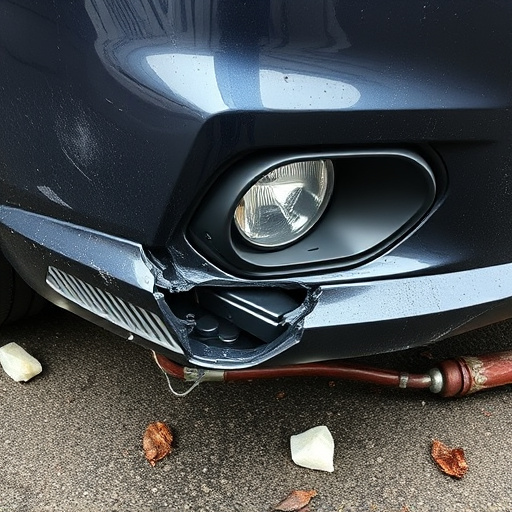 damaged car bumper