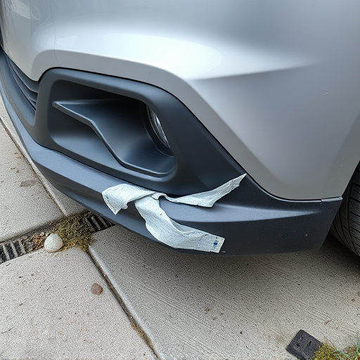 damaged car bumper