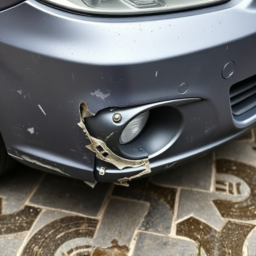 damaged car bumper