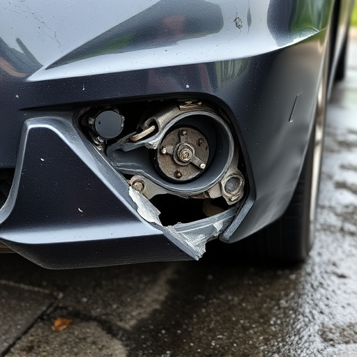 damaged car bumper