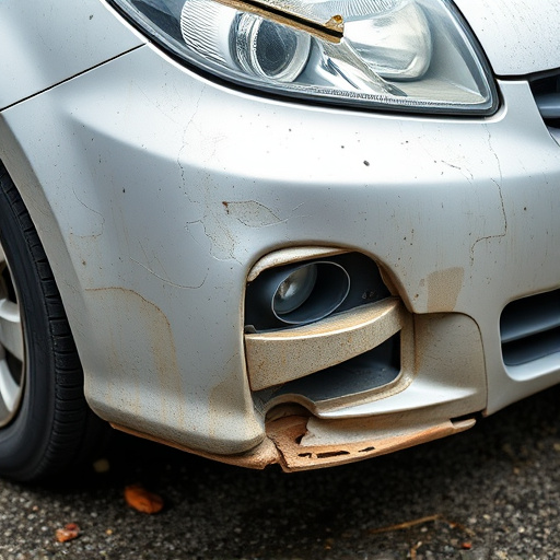 damaged car bumper
