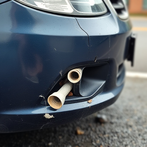 damaged car bumper