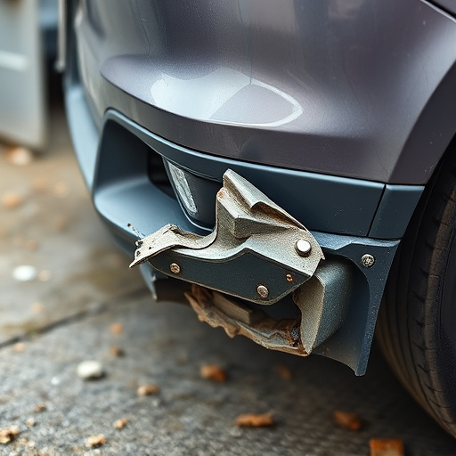 damaged car bumper