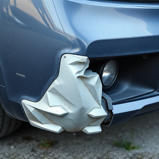 damaged car bumper