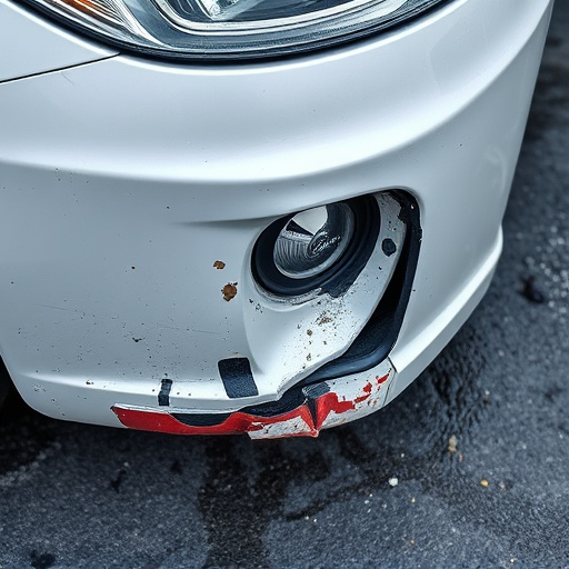 damaged car bumper