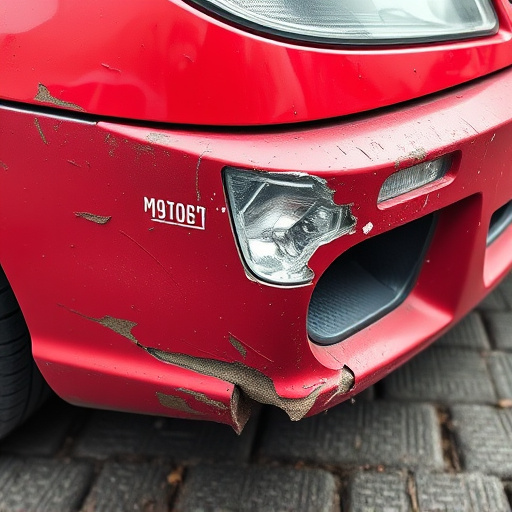 damaged car bumper