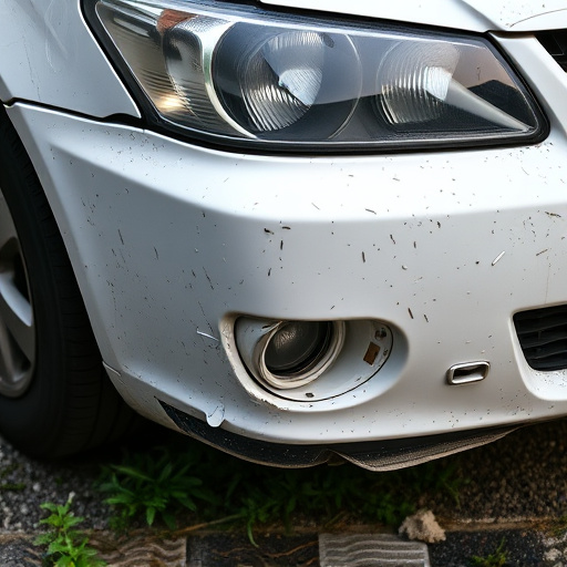 damaged car bumper
