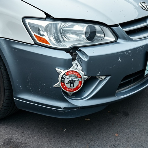 damaged car bumper