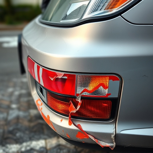 damaged car bumper