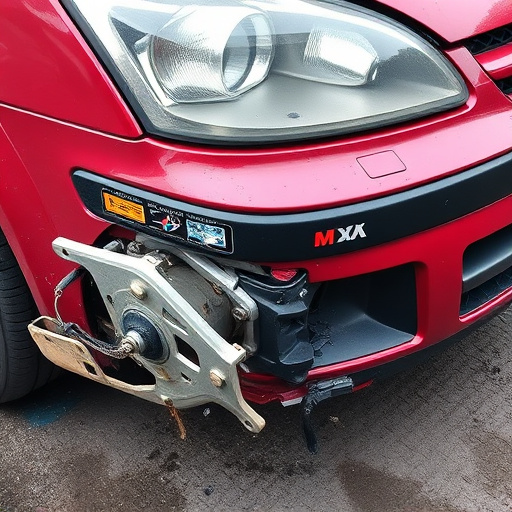 damaged car bumper