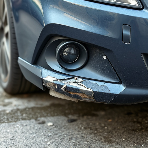 damaged car bumper