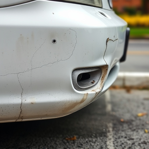 damaged car bumper