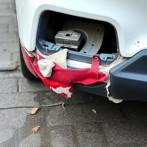 damaged car bumper