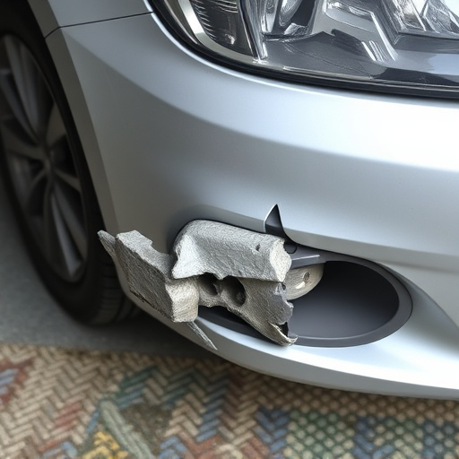 damaged car bumper