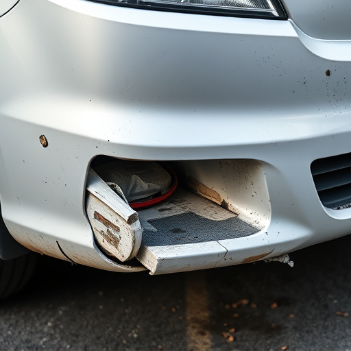 damaged car bumper