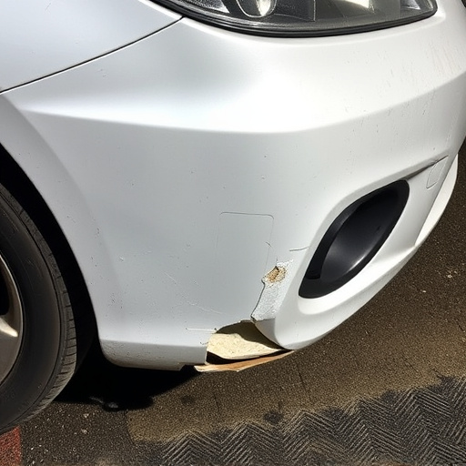 damaged car bumper