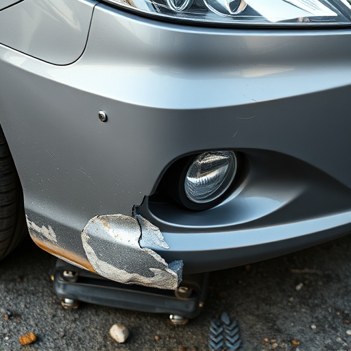 damaged car bumper