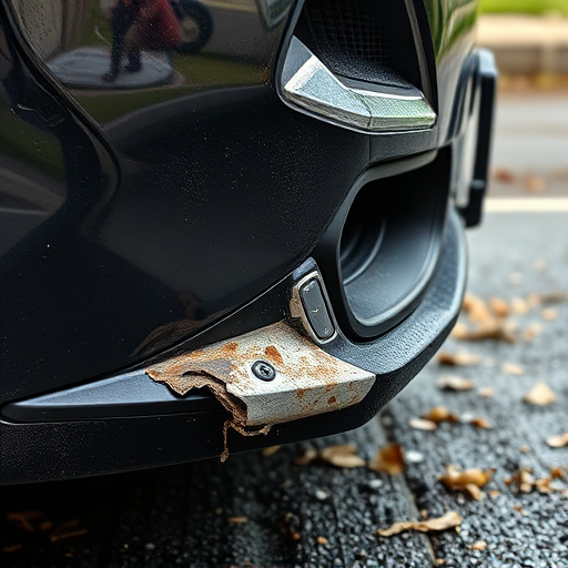 damaged car bumper