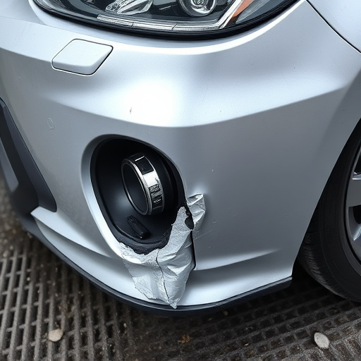 damaged car bumper