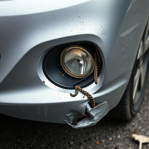 damaged car bumper