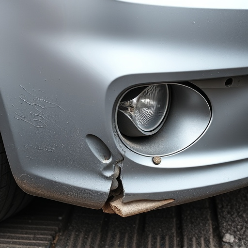 damaged car bumper