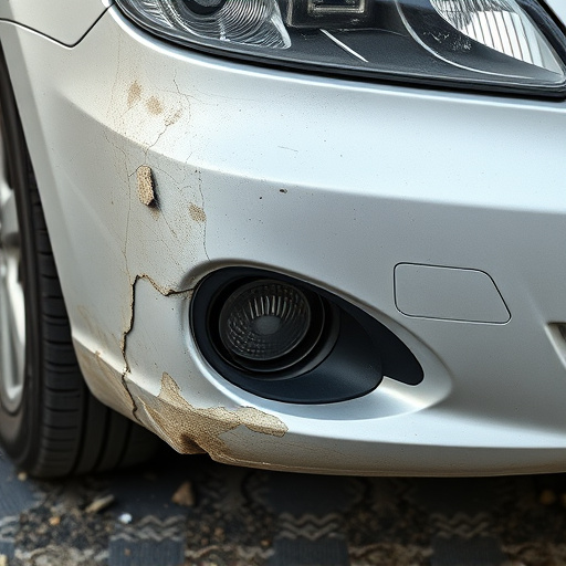 damaged car bumper