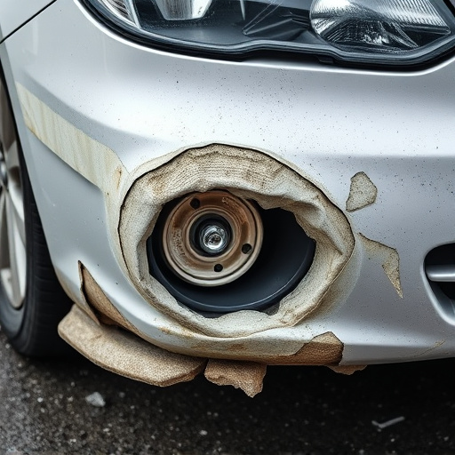 damaged car bumper