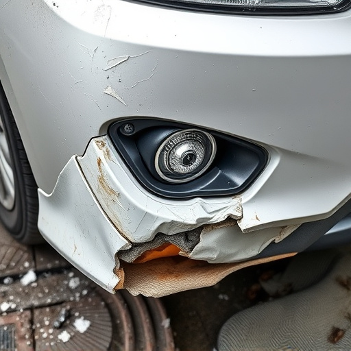 damaged car bumper