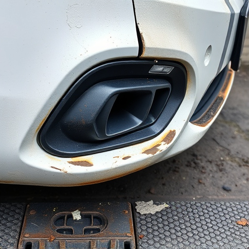 damaged car bumper