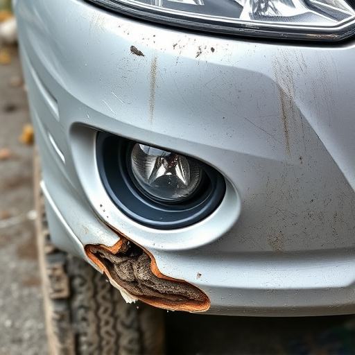 damaged car bumper