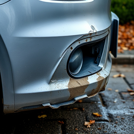 damaged car bumper