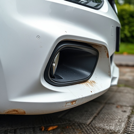 damaged car bumper