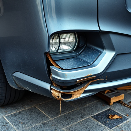 damaged car bumper