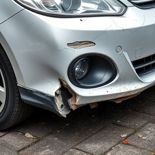 damaged car bumper