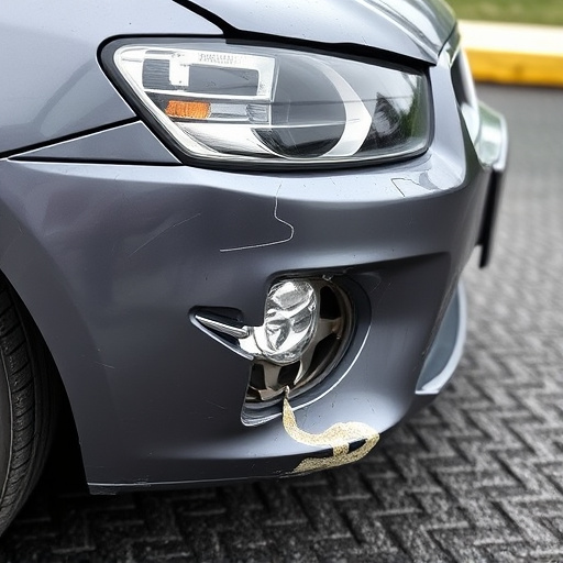 damaged car bumper