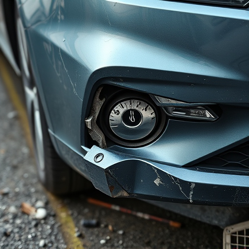 damaged car bumper