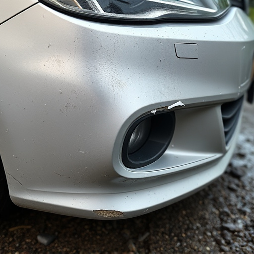 damaged car bumper