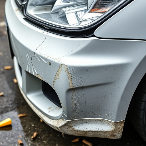 damaged car bumper
