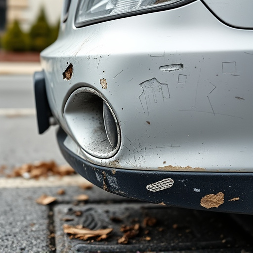 damaged car bumper